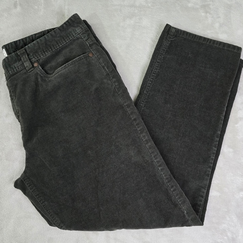 Vintage Copper & Oak Mens Deep Olive Green Corduroy Straight‎ Leg Pants 38x30